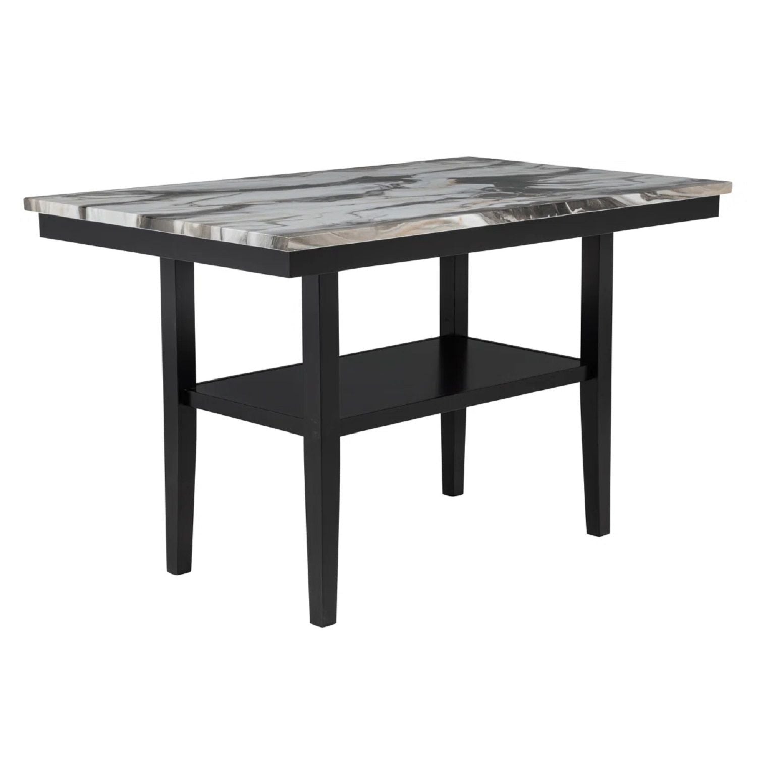 5 Piece Counter Dining Set With Table, Chairs - Black / Brown by HouseOfZazla
