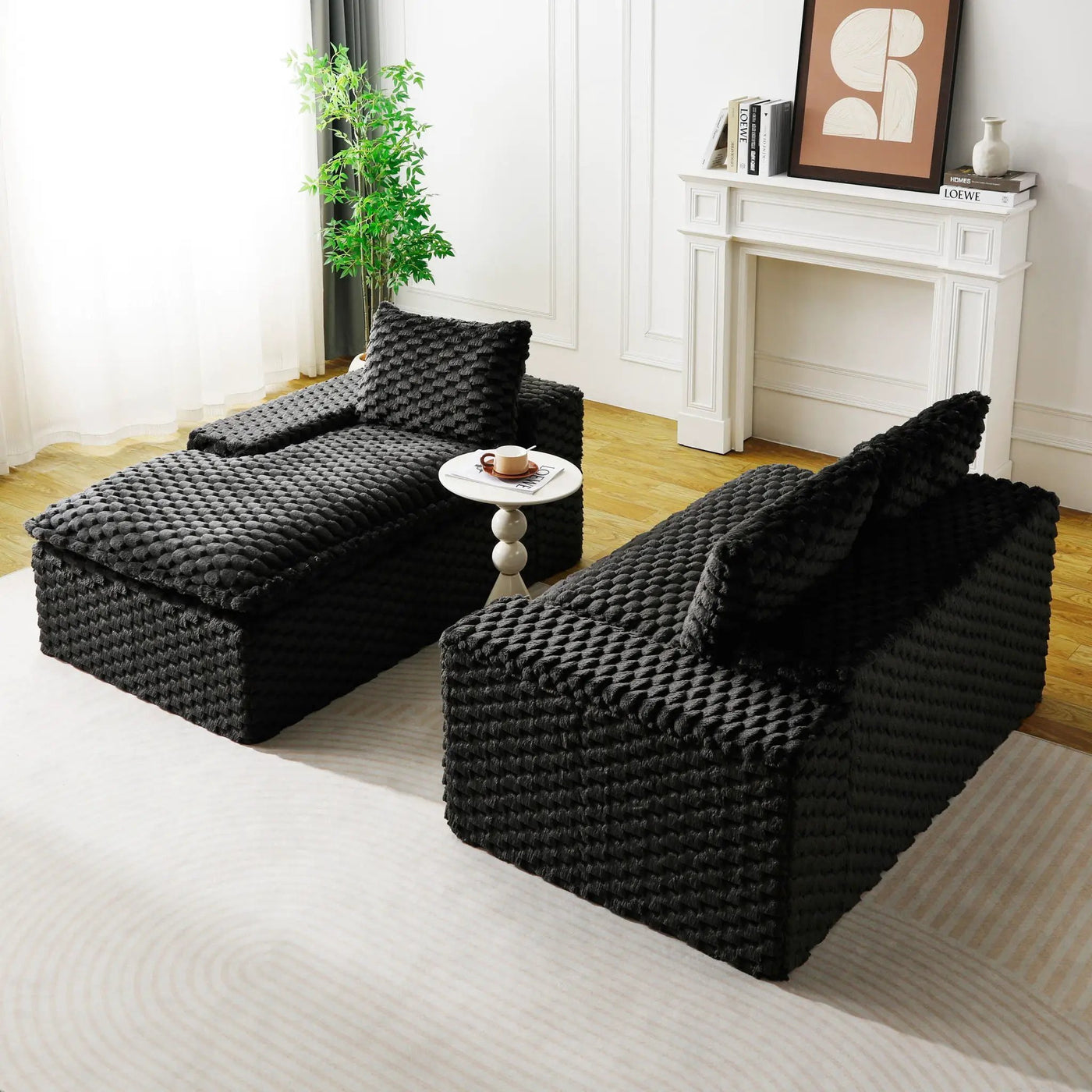 Modular Sofa, Convertible Twin Seat With Chaise Lounge by Unique Piece Furniture