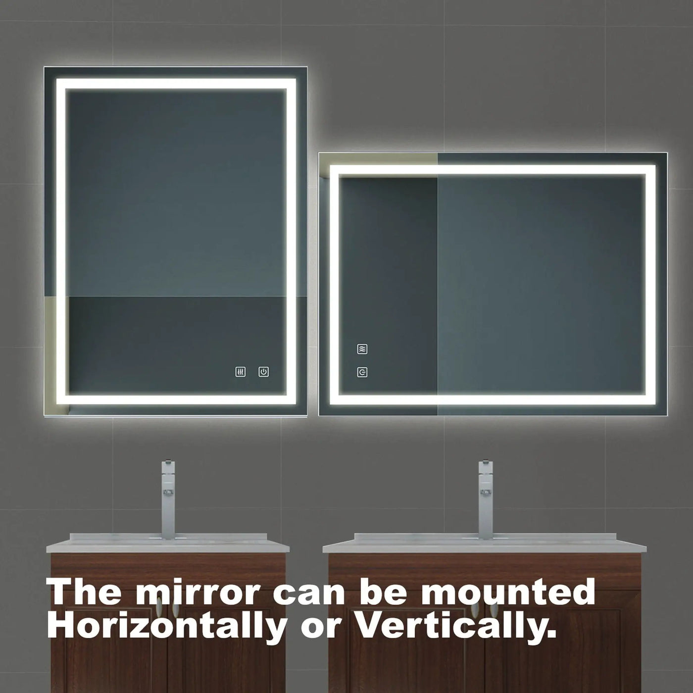 Bathroom Vanity Rectangle Mirror With Front Lighting, Anti Fog, Dimmable, Smart Memory Function by HouseOfZazla