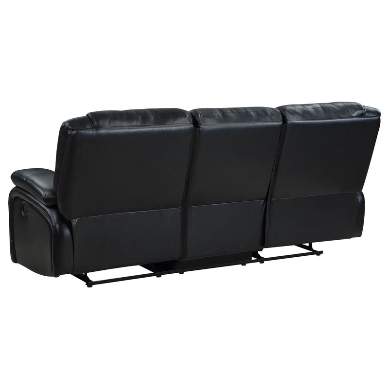 Camila Upholstered Motion Reclining Sofa Black by Unique Piece Furniture