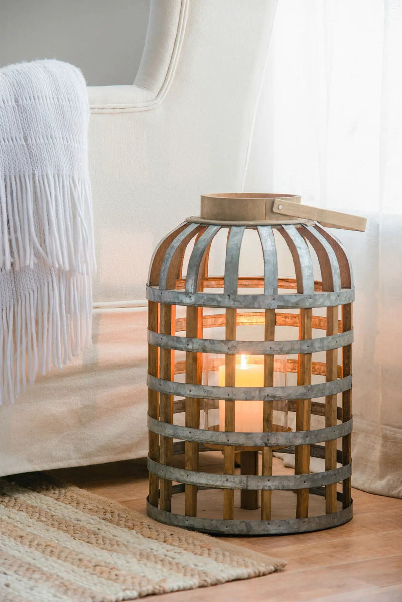 Decorative Lantern With Handle, Wooden Lantern For Indoor Outdoor, Home Garden Wedding by Unique Piece Furniture