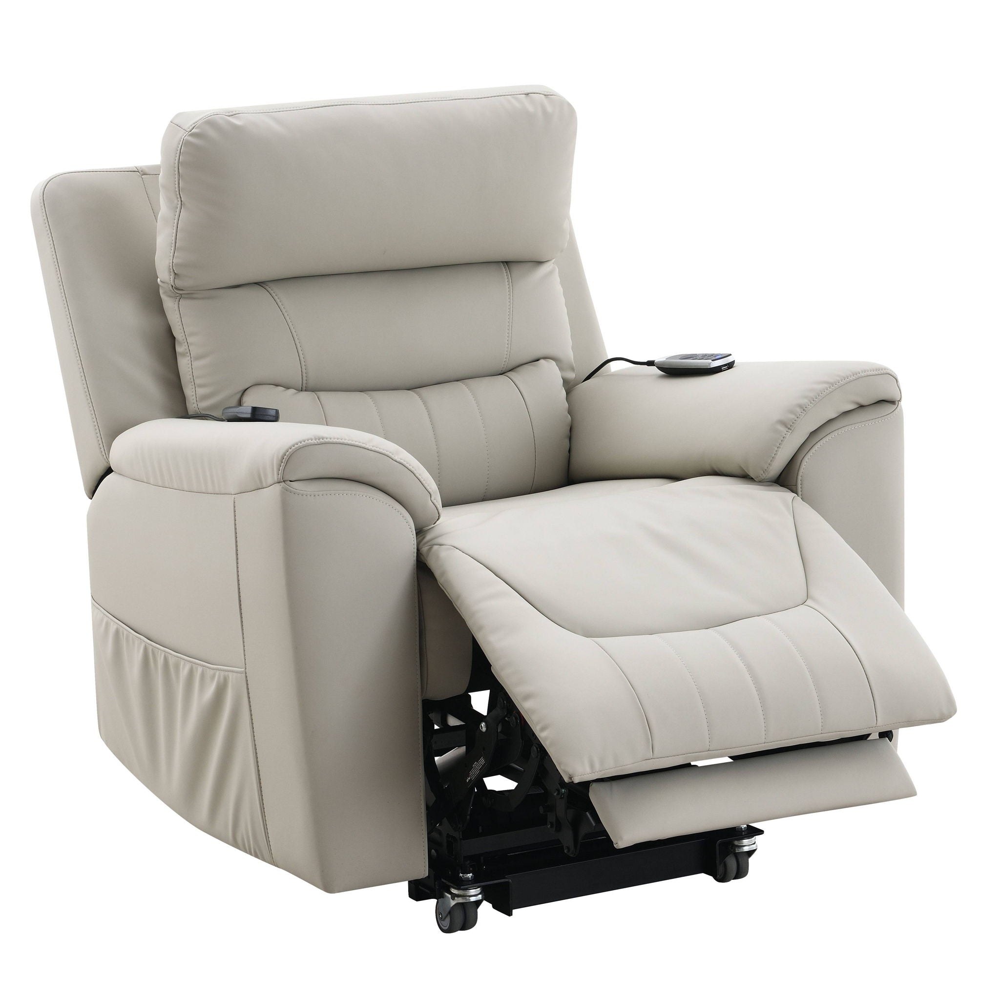 Marsha - Power Recliner With Lift & Massage - Light Gray by HouseOfZazla
