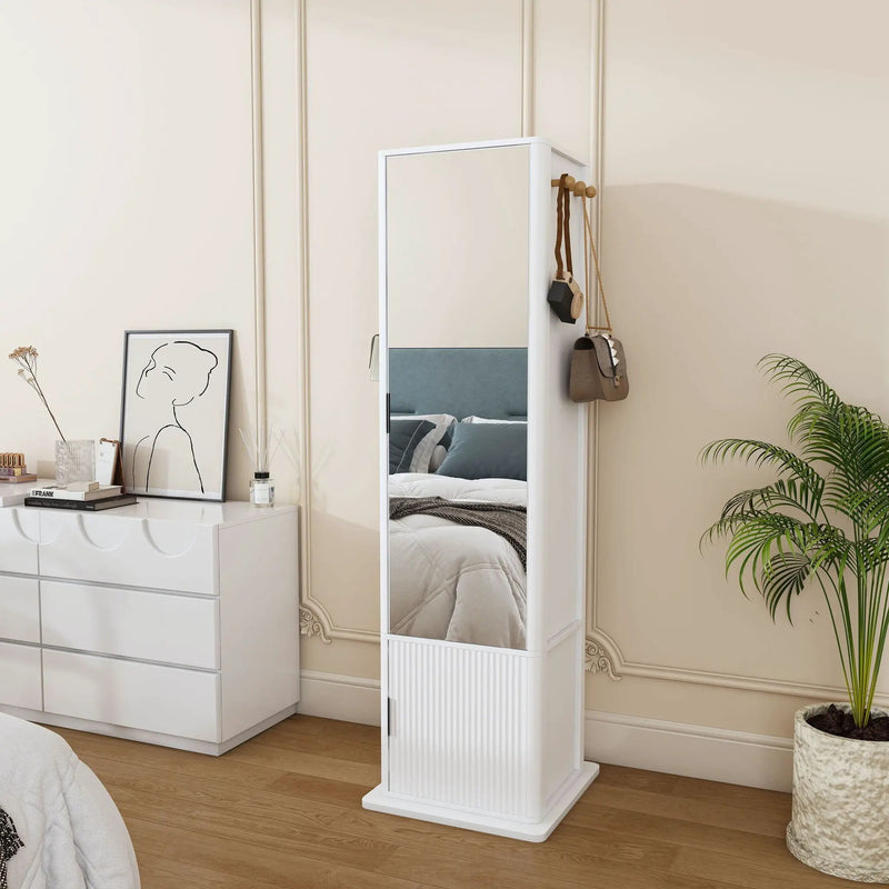 360° Rotating Makeup Cabinet With Full Length Mirror by HouseOfZazla