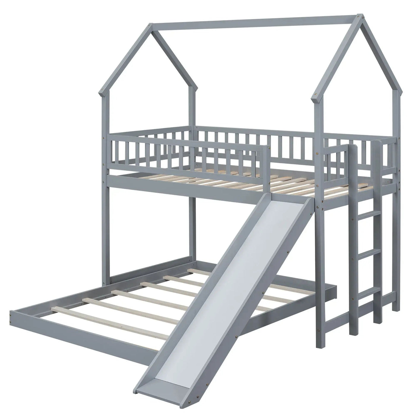 House Bunk Bed With Slide And Built In Ladder by HouseOfZazla