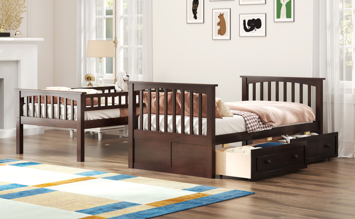 Bunk Bed With Drawers, Convertible Design, photo 11 of 28