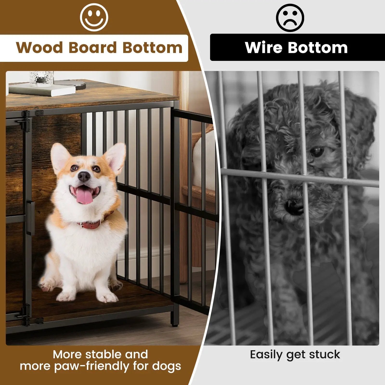 40 Inch Dog Crate Furniture Dog Kennel with Dual Lockable Double Doors by DirectDeals