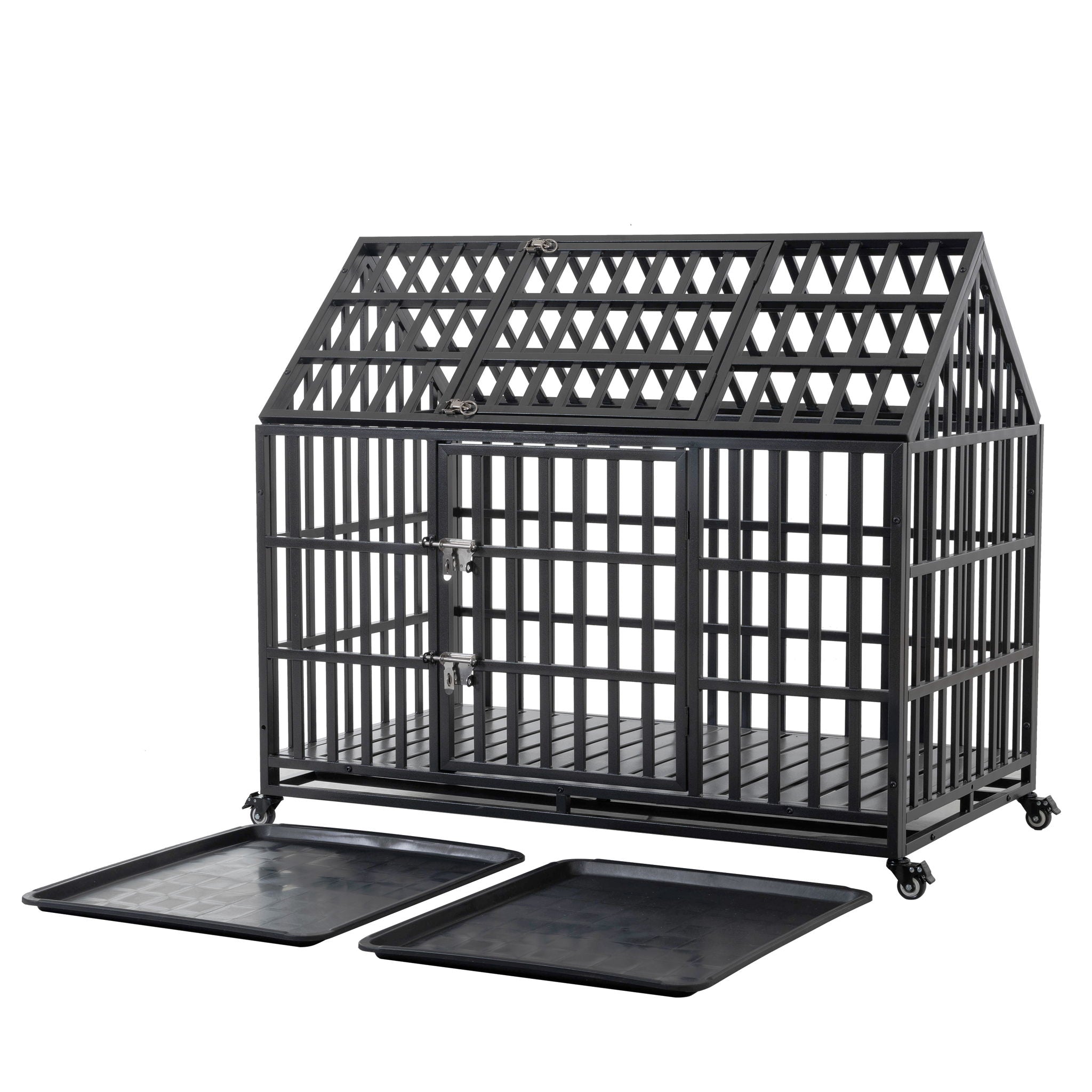 Heavy Duty Dog Crate Lockable Wheels by HouseOfZazla