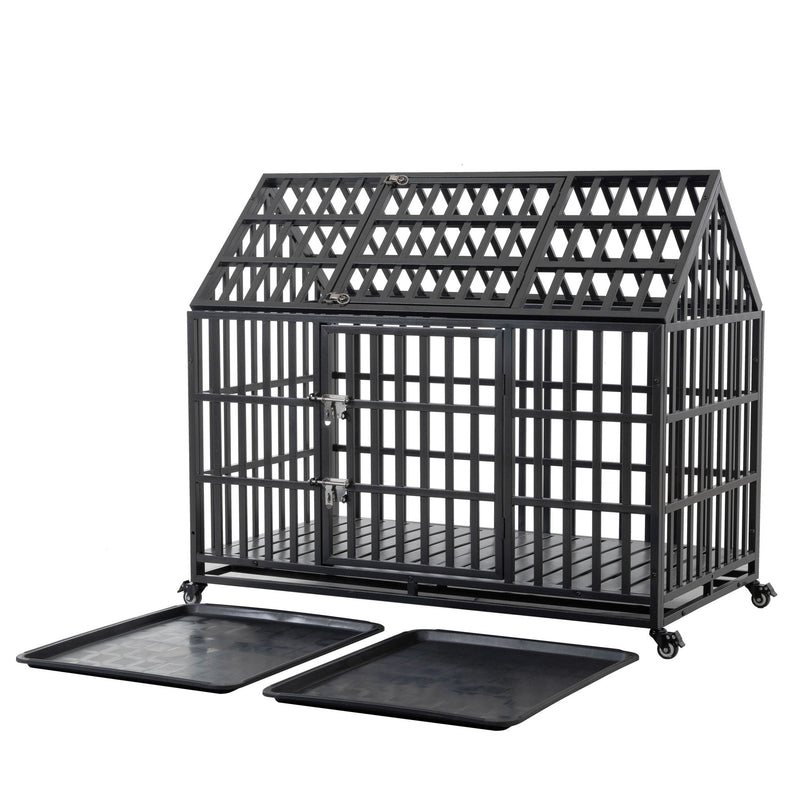 Heavy Duty Dog Crate Lockable Wheels by HouseOfZazla