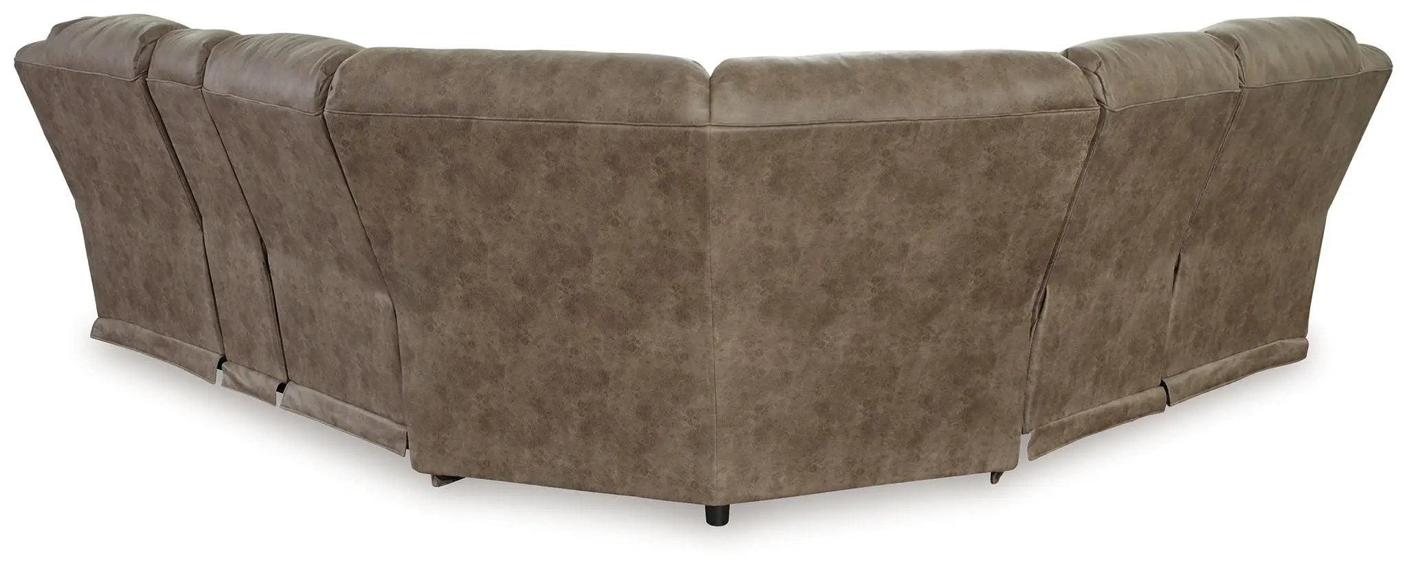 Ravenel - 3-Piece Power Reclining Sectional With Raf Power Reclining Loveseat With Console - Faux Leather - Fossil by Unique Piece Furniture