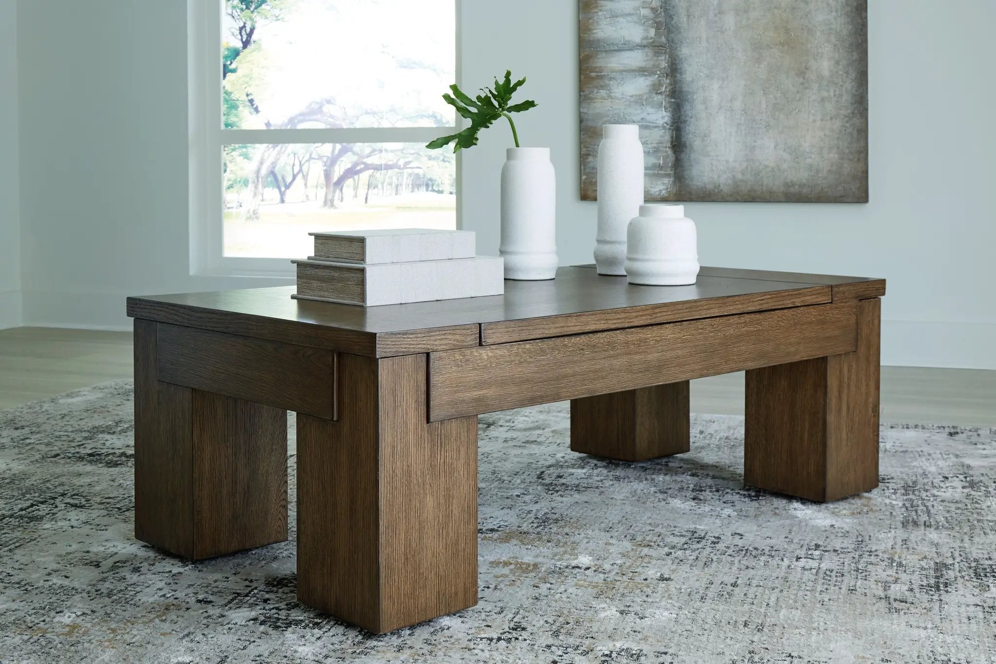 Rosswain - Lift Top Cocktail Table - Warm Brown by Unique Piece Furniture