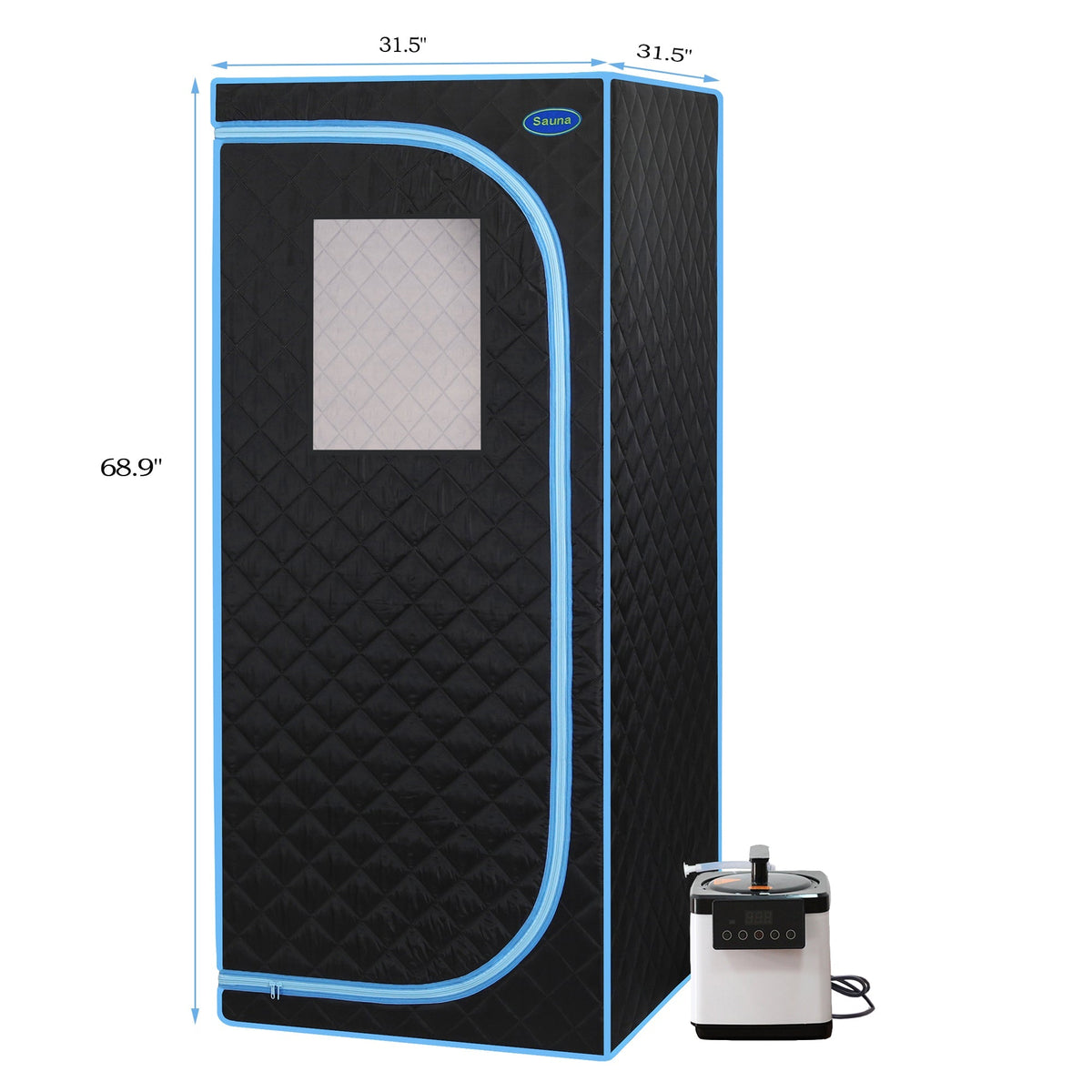 Full Size Portable Steam Sauna Tent with Stainless Steel Frame - Black, photo 13 of 17