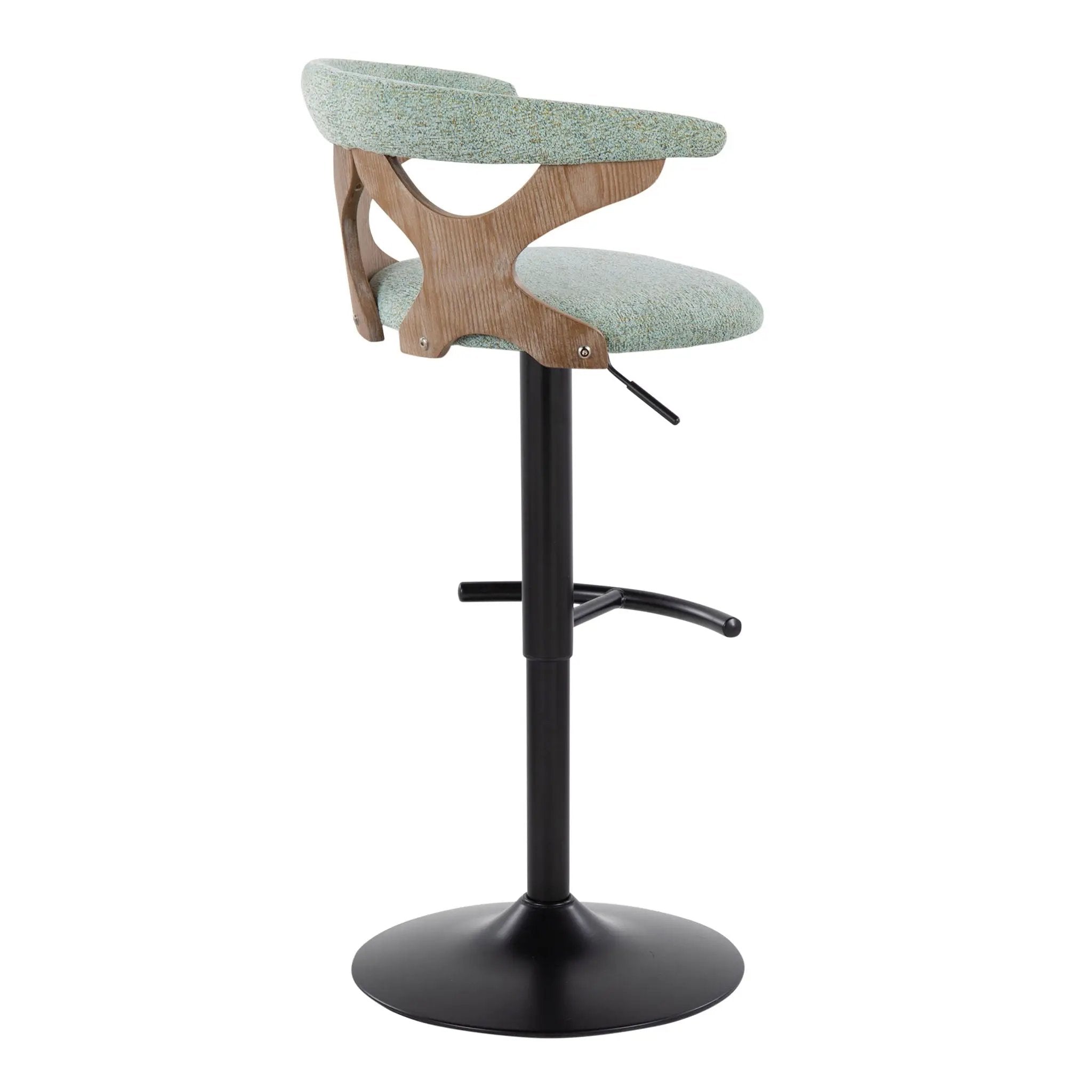 Gardenia - Contemporary Adjustable Barstool With Swivel With Rounded T Footrest (Set of 2) by Unique Piece Furniture