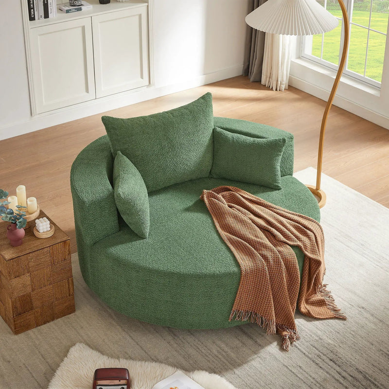 360° Swivel Accent Barrel Chair With 3 Removable Pillows For Living Room by HouseOfZazla