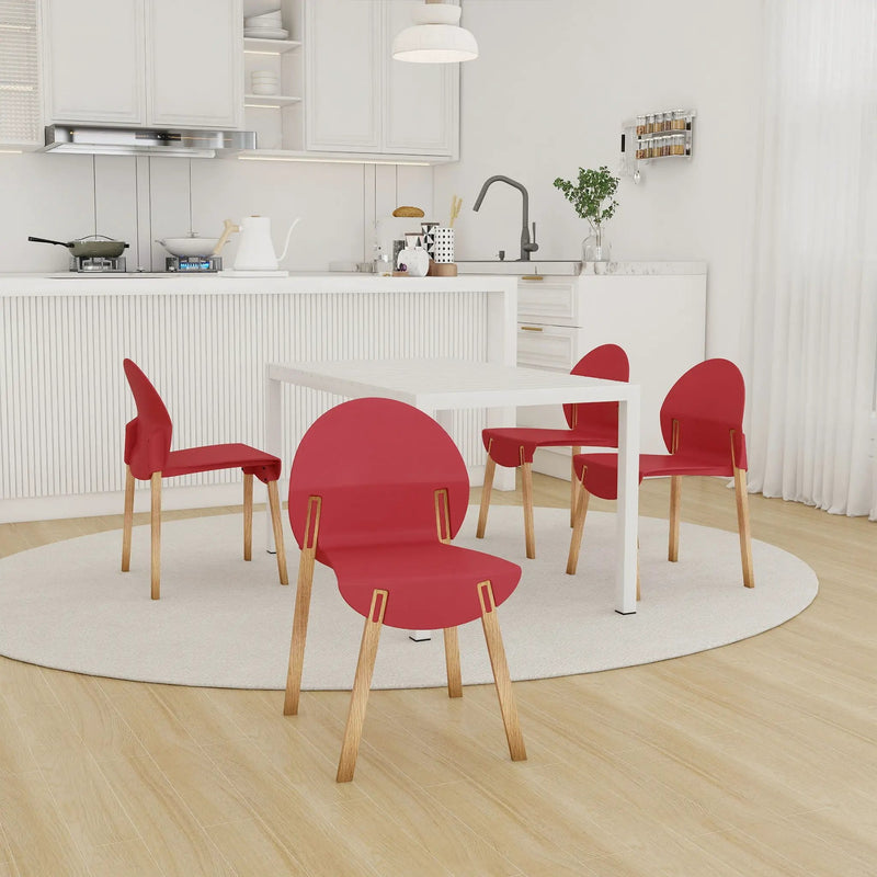 4 Piece Set Of Single Chairs With Long Table by Unique Piece Furniture