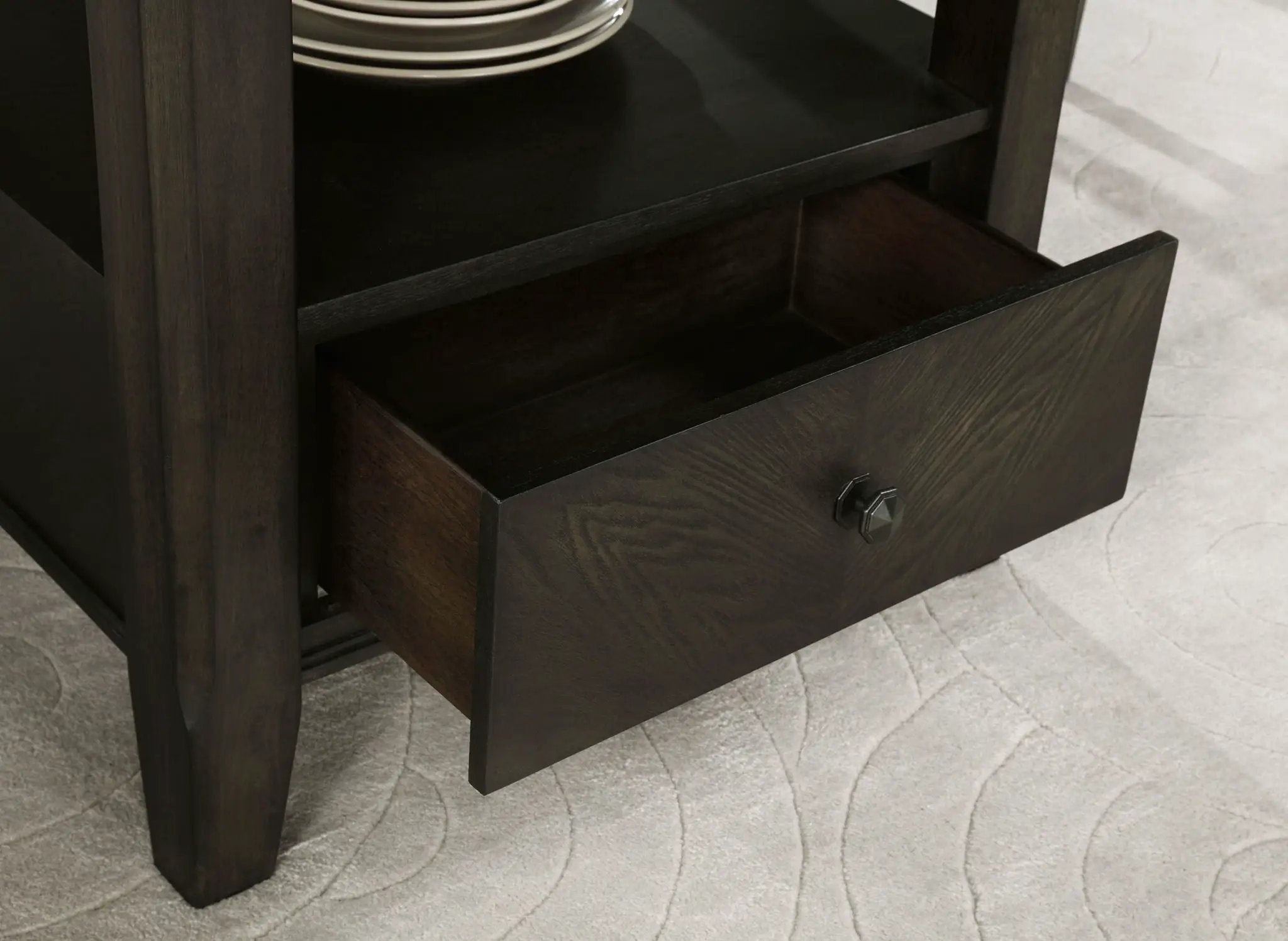 Twyla 60-inch Round Dining Table with Drawer Dark Cocoa by Unique Piece Furniture