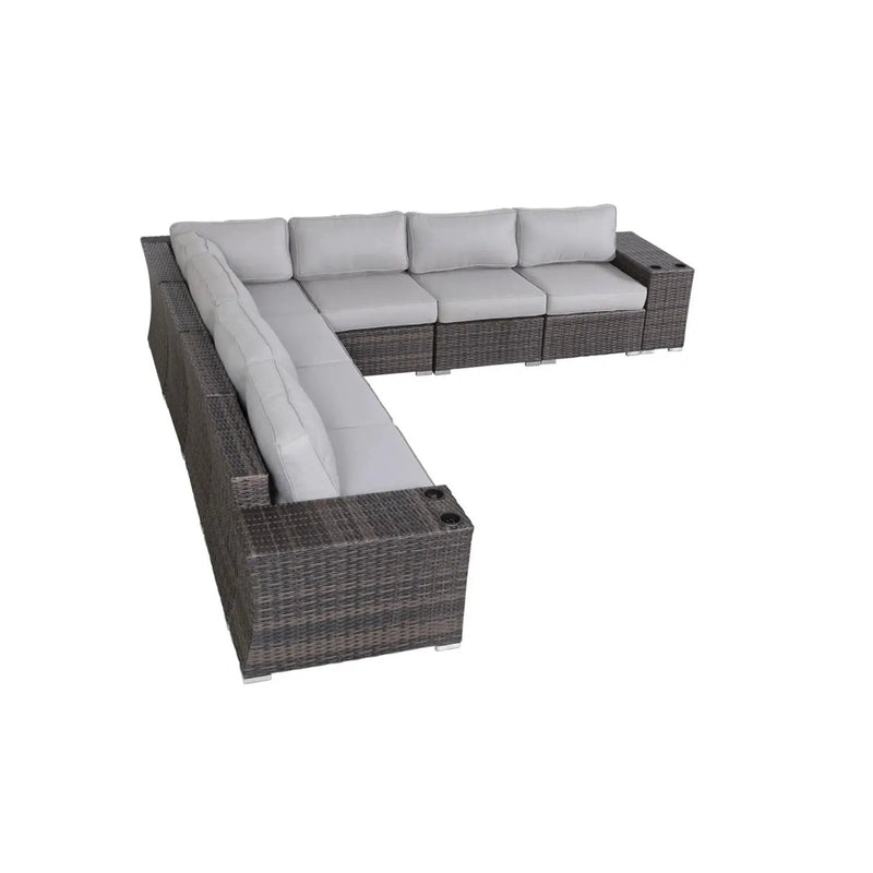 Rattan Sectional Sofa Set With Cushions by Unique Piece Furniture