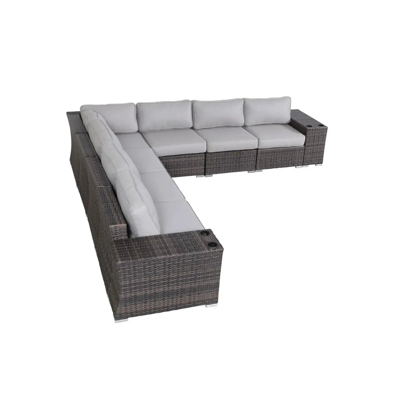 Rattan Sectional Sofa Set With Cushions by HouseOfZazla