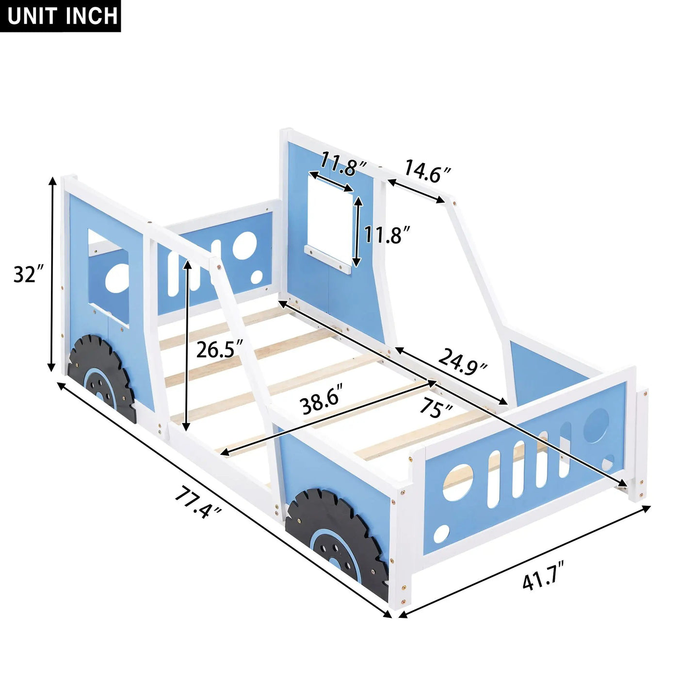 Classic Car Shaped Platform Bed With Wheels by HouseOfZazla