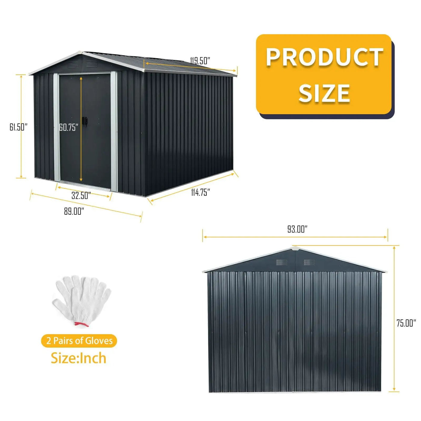 Outdoor Metal Storage Shed With Floor Base by HouseOfZazla