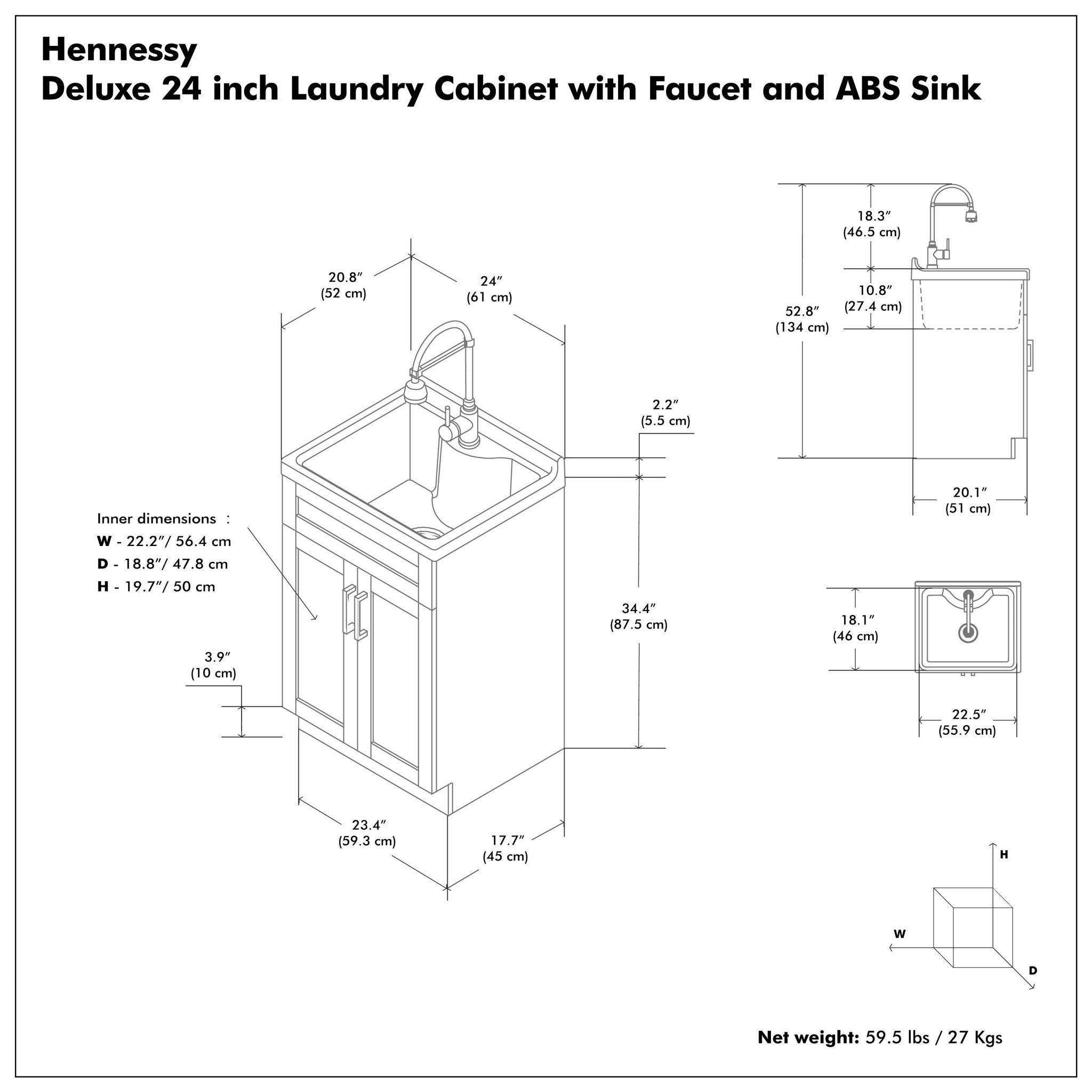 Hennessy - Deluxe Laundry Utility Sink And Cabinet by HouseOfZazla