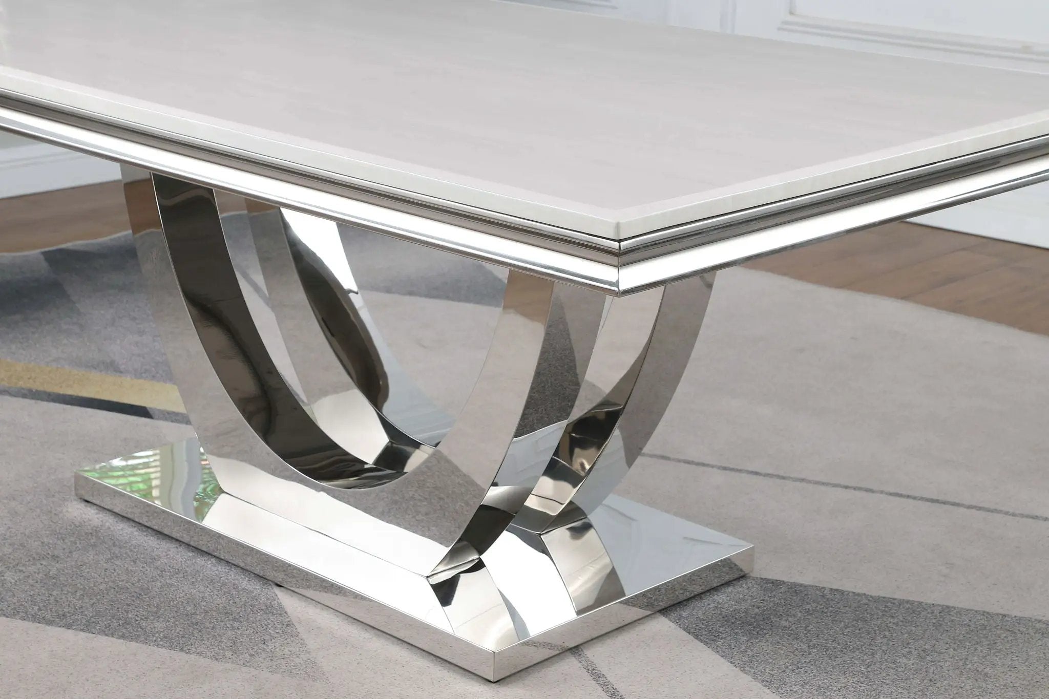 Kerwin Rectangular 71-inch Stone Top Dining Table White by Unique Piece Furniture