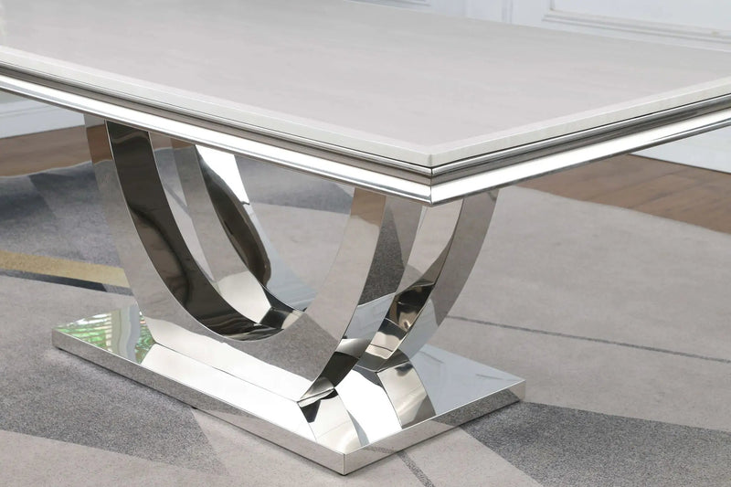 Kerwin Rectangular 71-inch Stone Top Dining Table White by Unique Piece Furniture