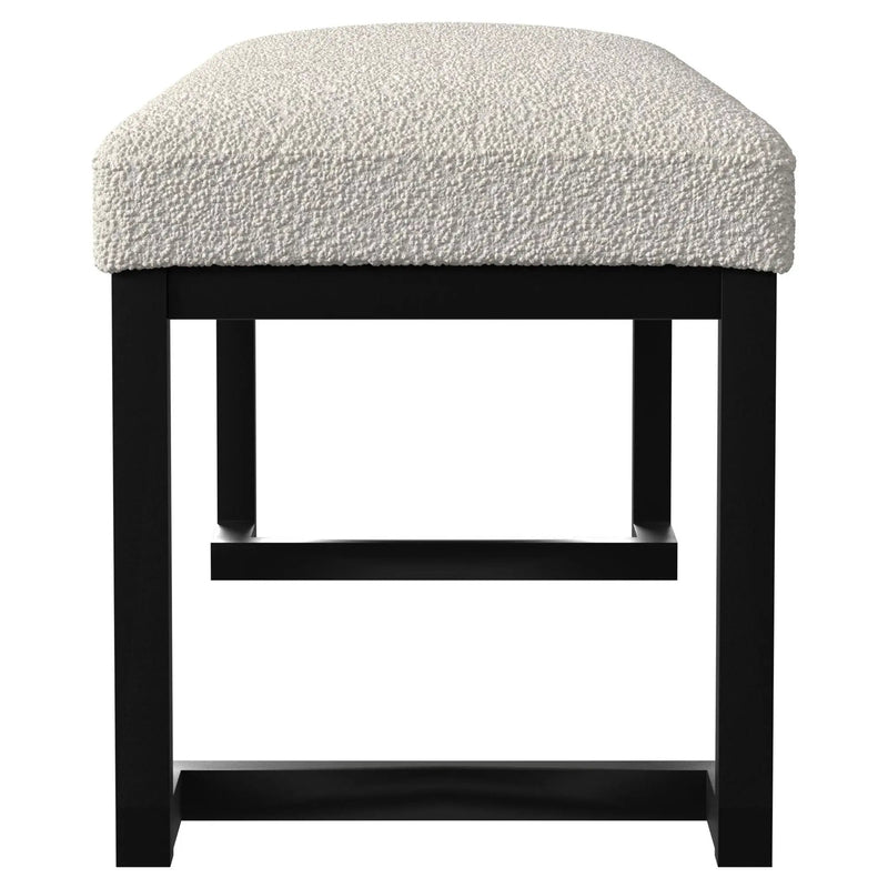 Mesa Boucle Upholstered Tufted Accent Bench Vanilla by Unique Piece Furniture