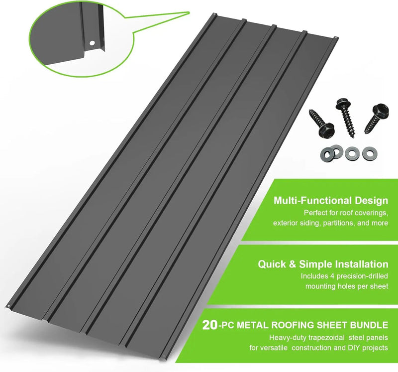 20PCS Metal Roofing Panels - Corrugated Galvanized Roof Panels by HouseOfZazla