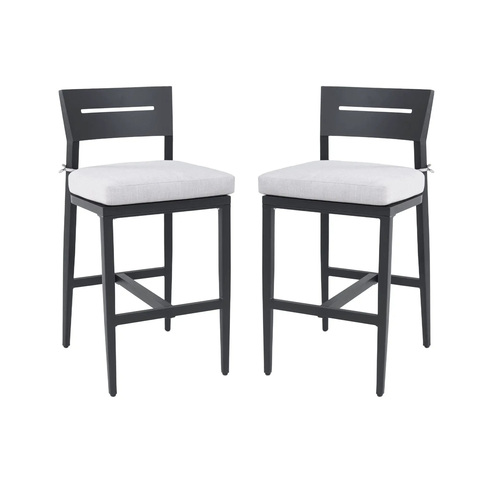 Modern Outdoor Bar Stools With Backrest And Footrest (Set of 2) by HouseOfZazla