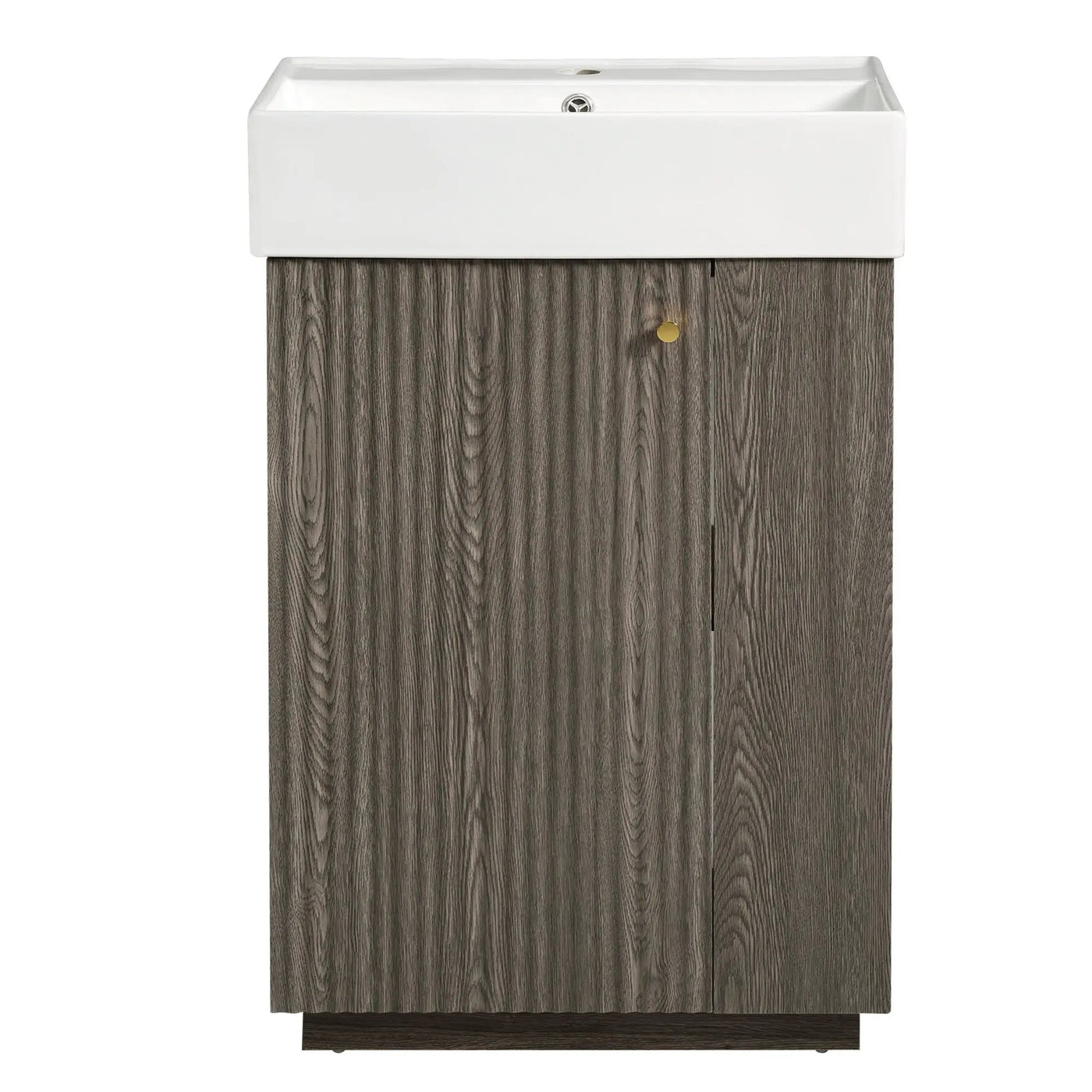 Bathroom Vanity With Sink, Freestanding Wood Grain Cabinet With Storage by Unique Piece Furniture