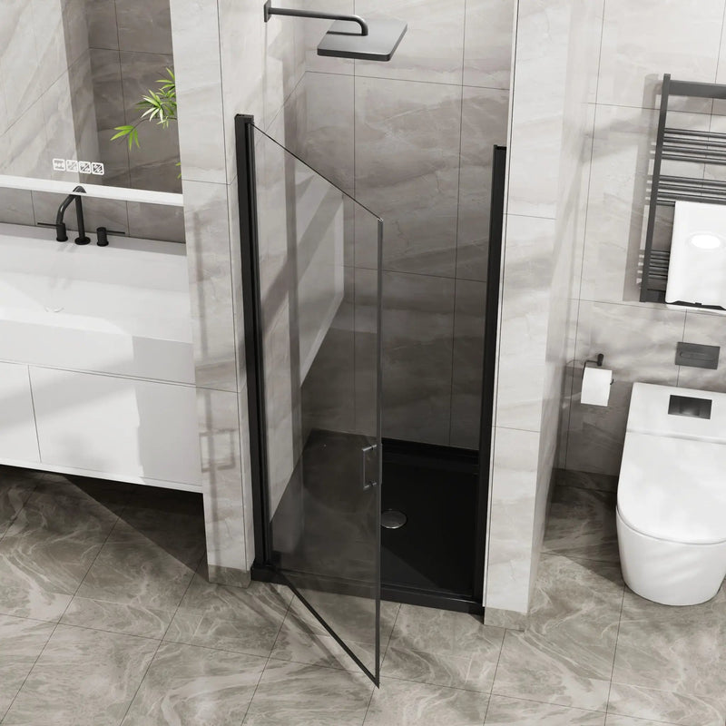 Pivot Shower Door, Tempered Glass, Semi Frameless by HouseOfZazla