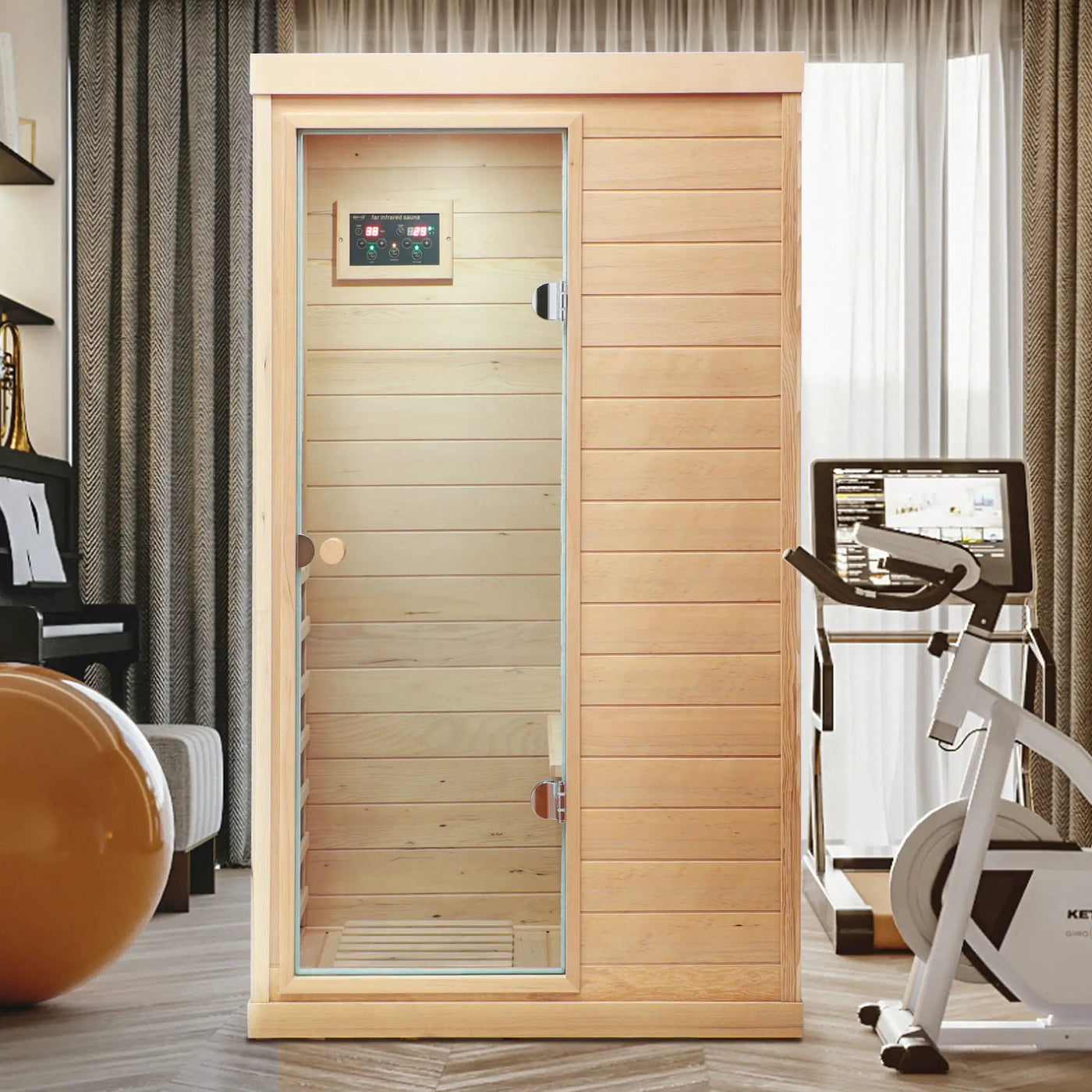 Hemlock Mini 1 Person Far Infrared Door Indoor Sauna Room by HouseOfZazla