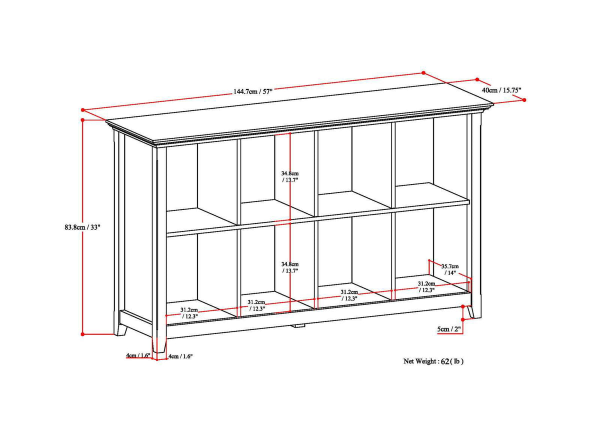 Amherst Cube Storage Bookcase with Large Cubbies - Dark Brown, Dark Gray, or White, photo 11 of 33