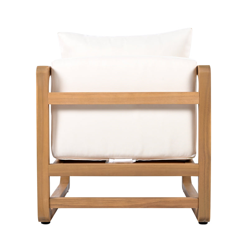 Acacia Wood Lounge Chair & Concrete-Acacia Side Table Set, photo 4 of 10