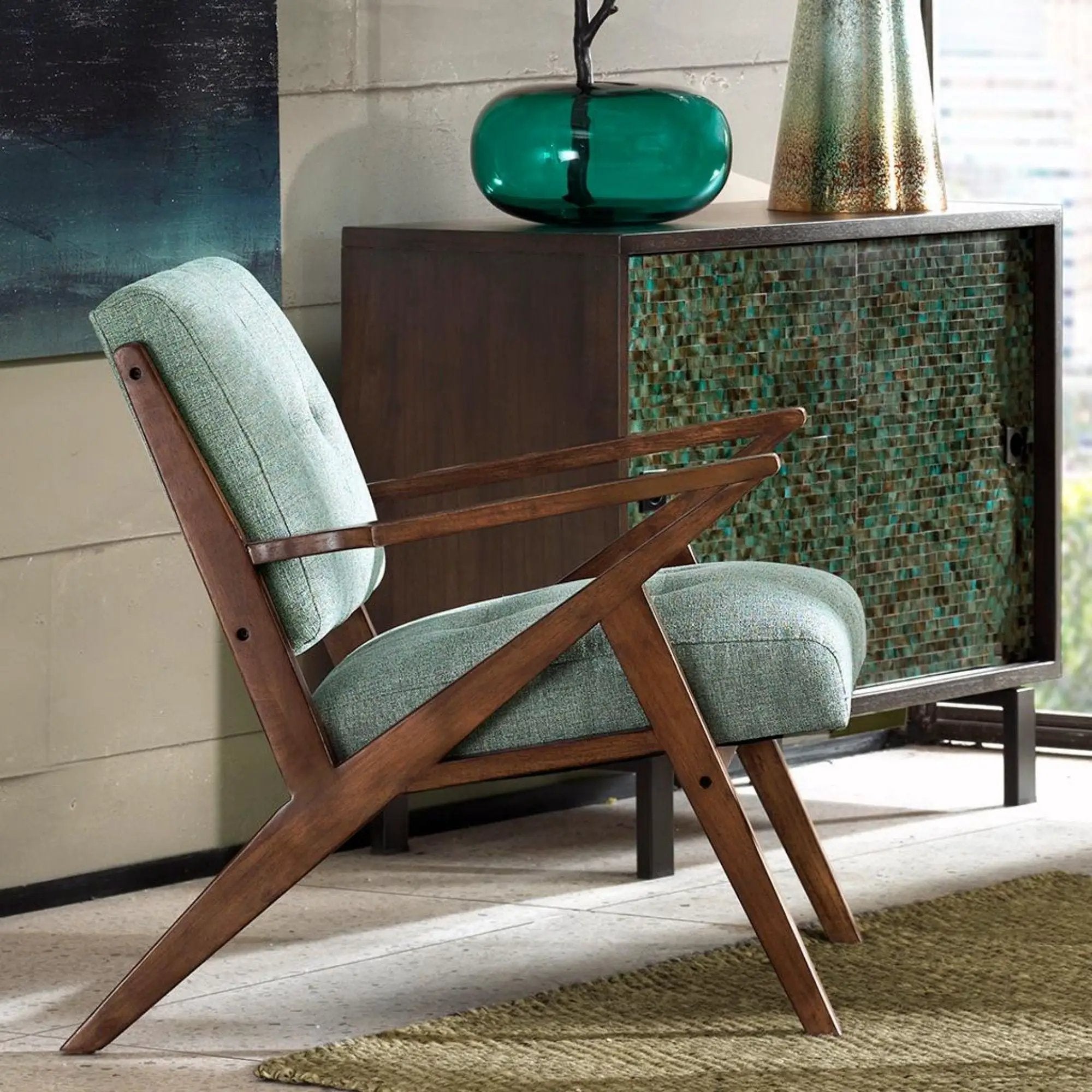 Lounge Chair With Tufted Upholstery And Solid Frame by Unique Piece Furniture