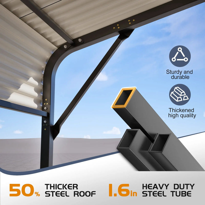 20'x20' Galvanized Steel Carport Canopy by HouseOfZazla