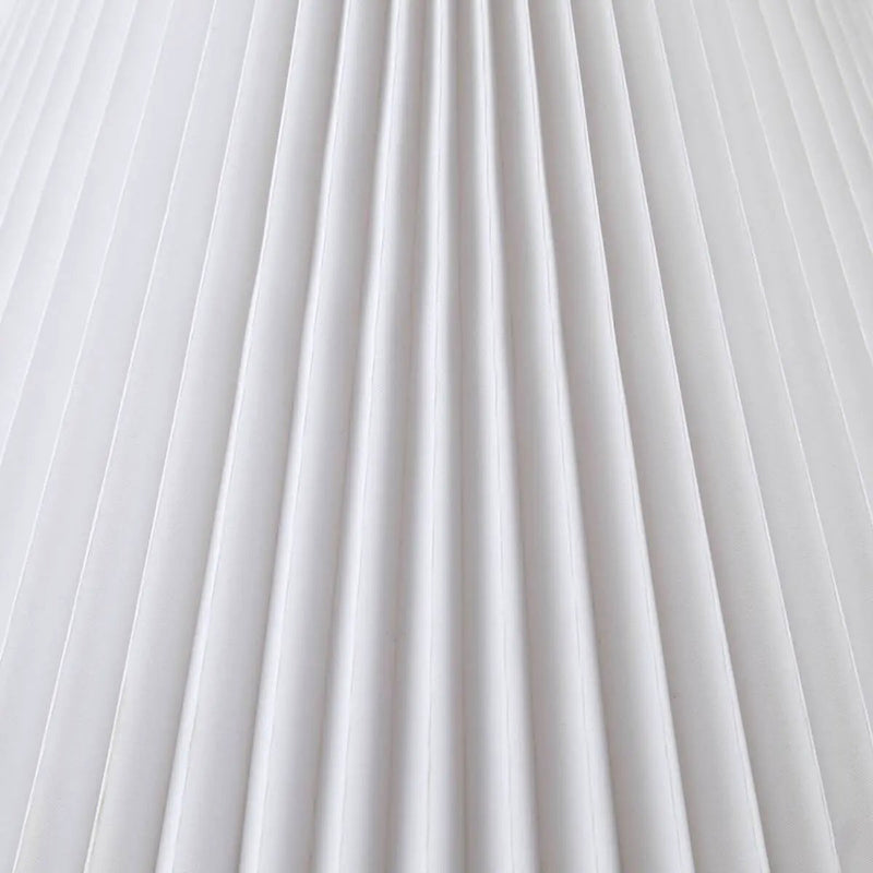 Textured Ceramic Table Lamp with Fluted Fabric Shade - White by HouseOfZazla