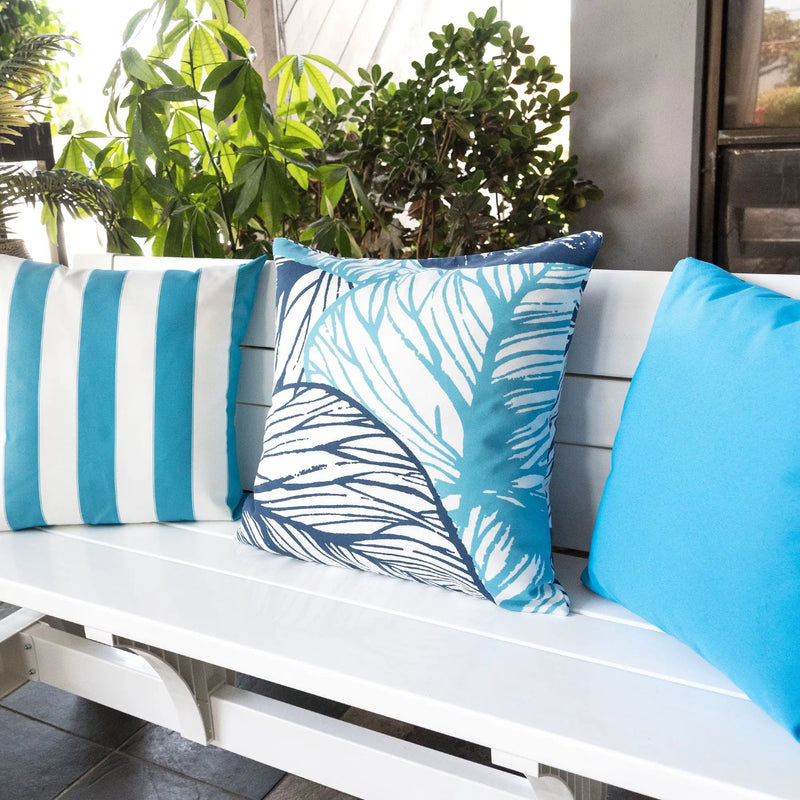 Leaf Vein Outdoor & Indoor Pillow - Indigo by HouseOfZazla