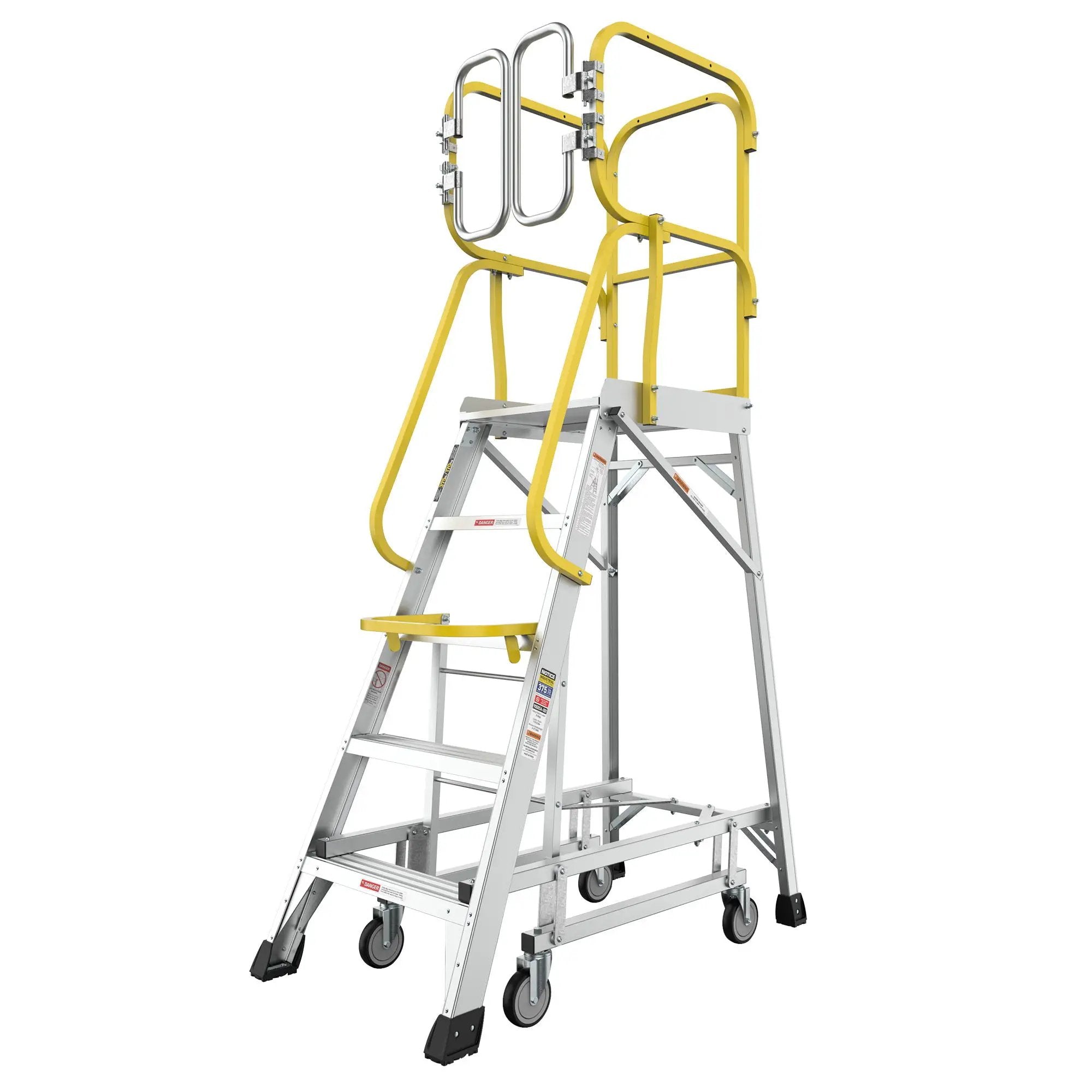 Heavy Duty Aluminum Rolling Platform Ladder with Steps by HouseOfZazla