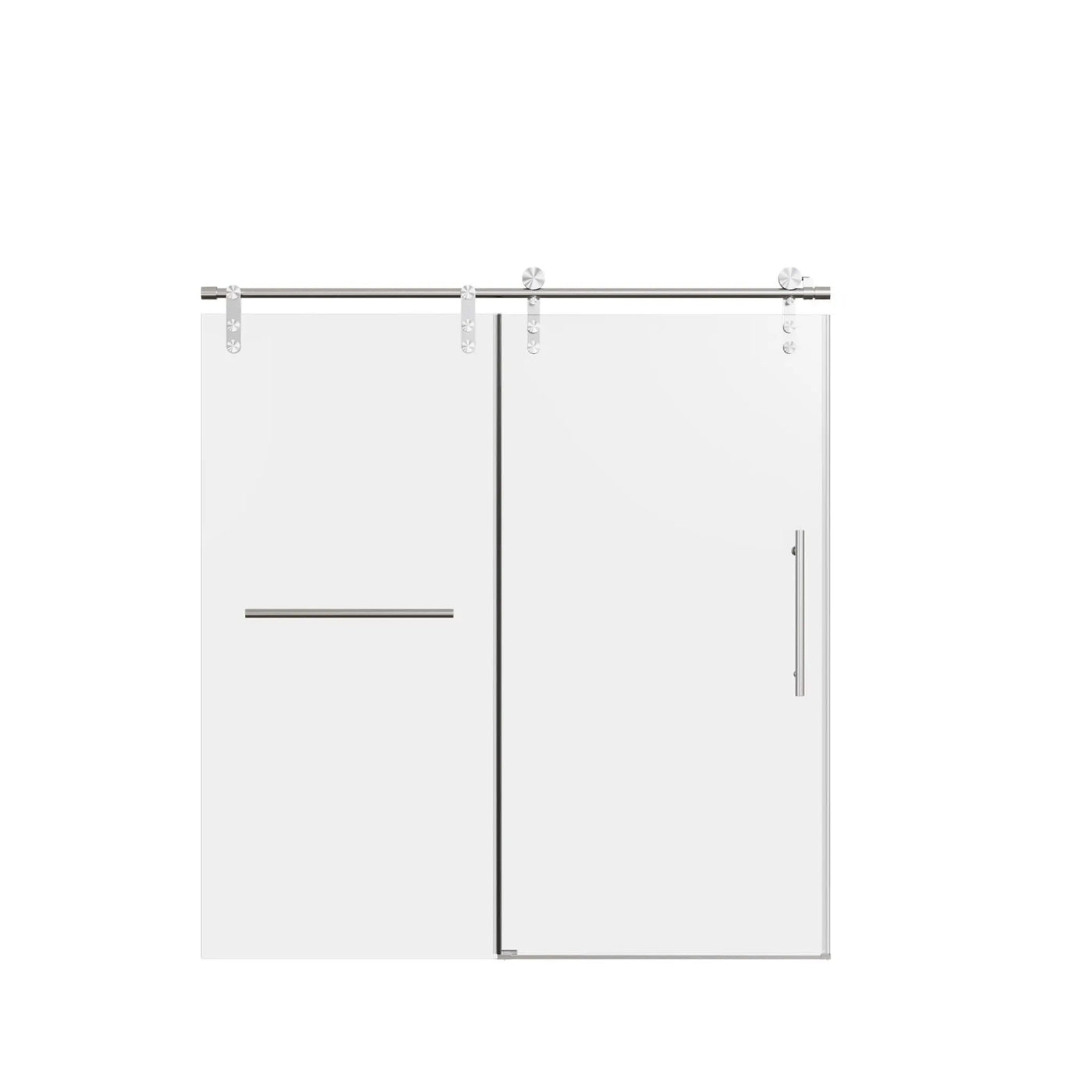 Frameless Single Sliding Shower Doors With Towel Rail & Handle by HouseOfZazla