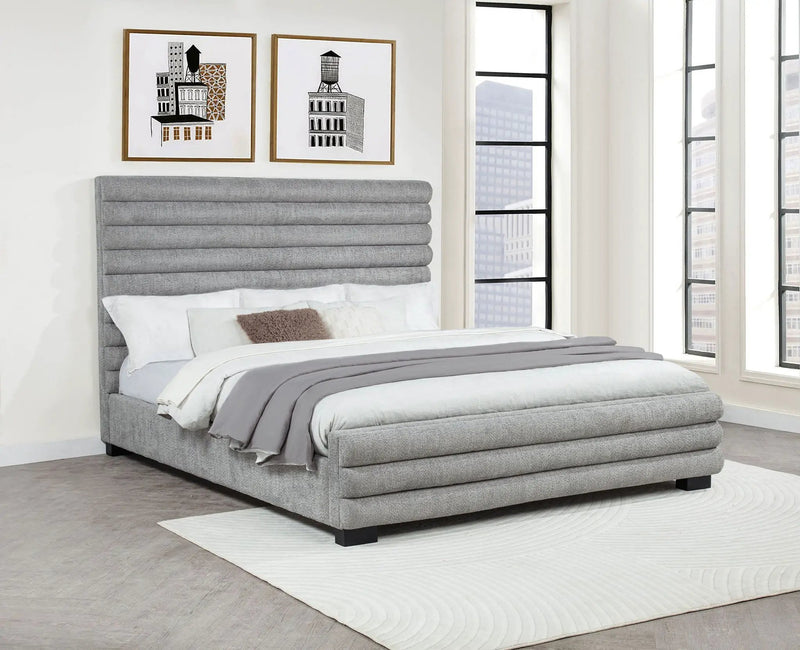 Patricia 58-inch Boucle Upholstered California King Bed Grey by Unique Piece Furniture