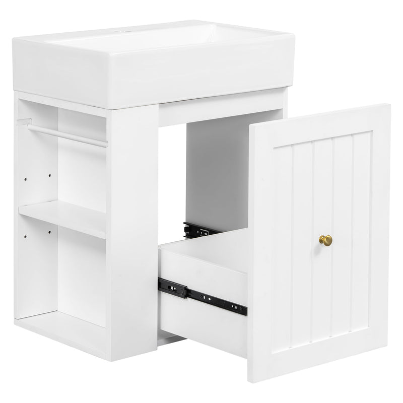 20-Inch Bathroom Vanity with Ceramic Sink and Storage Cabinet by HouseOfZazla