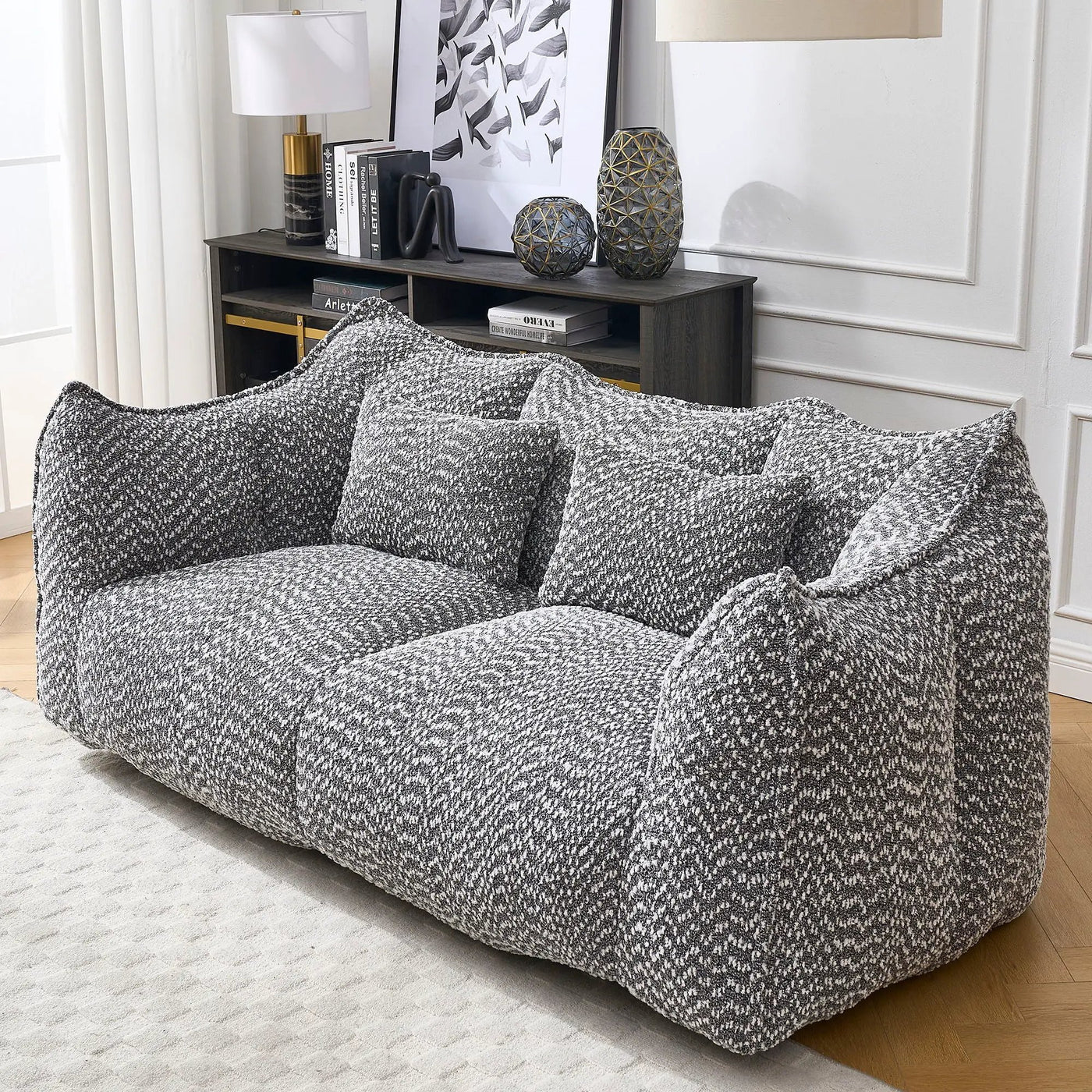 Comfortable Dual Beanbag Chair With High Resilience Foam Core For 2 People by HouseOfZazla