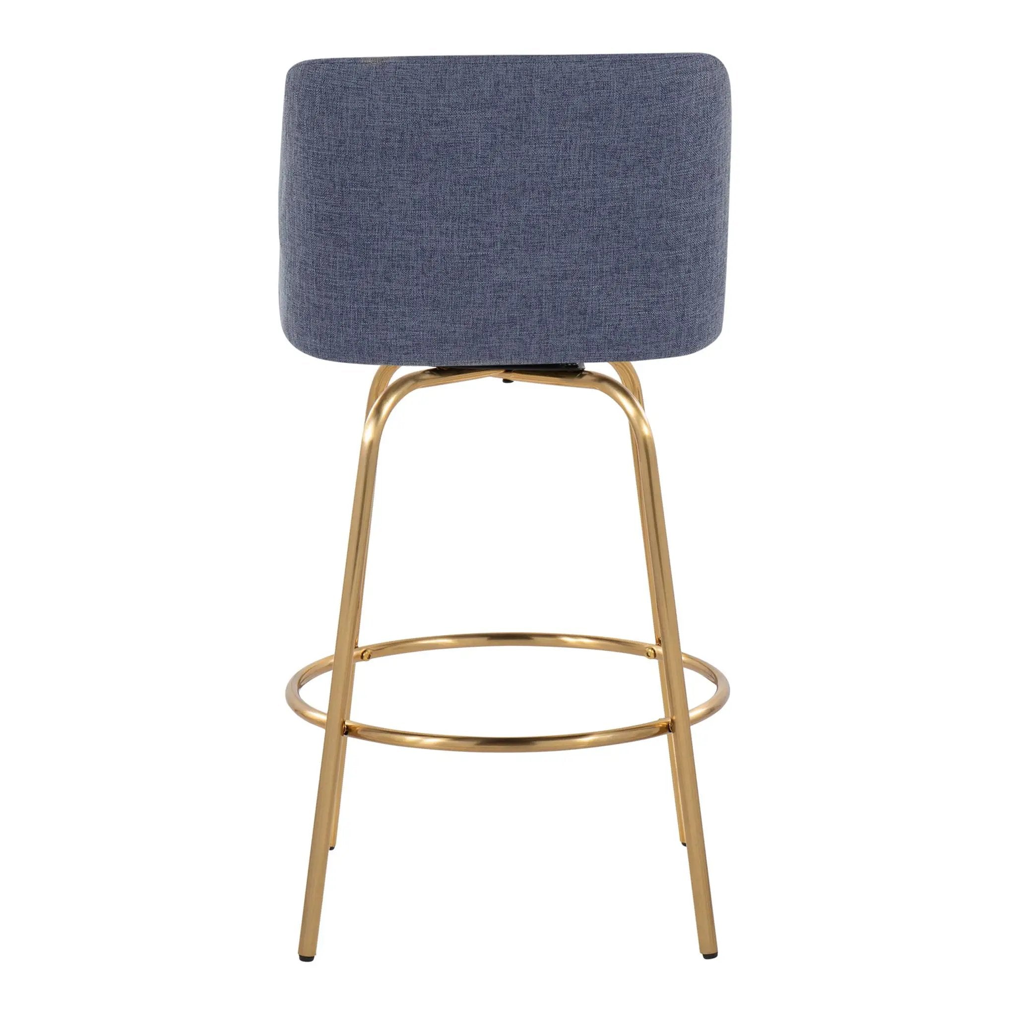 Toriano - Contemporary, Fixed Height Counter Stool With Swivel With Round Footrest (Set of 2) by Unique Piece Furniture