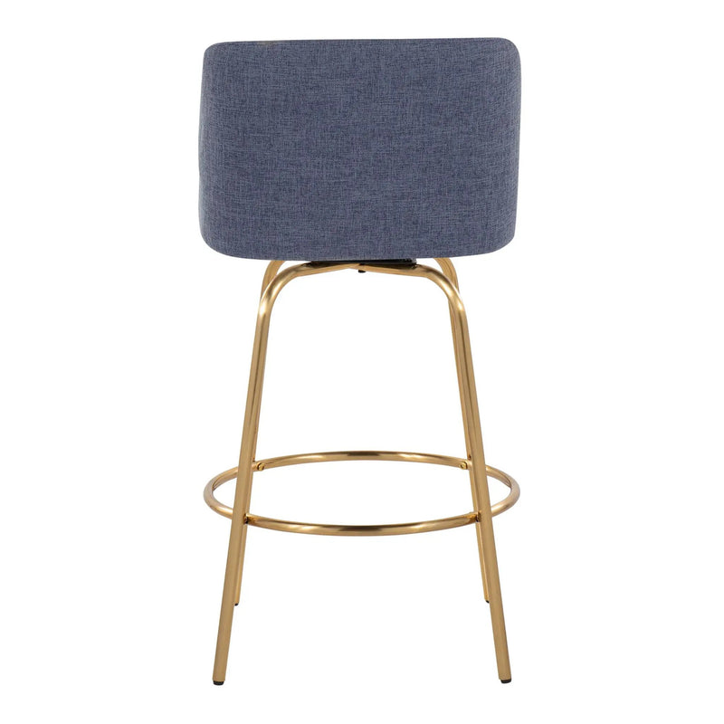 Toriano - Contemporary, Fixed Height Counter Stool With Swivel With Round Footrest (Set of 2) by Unique Piece Furniture