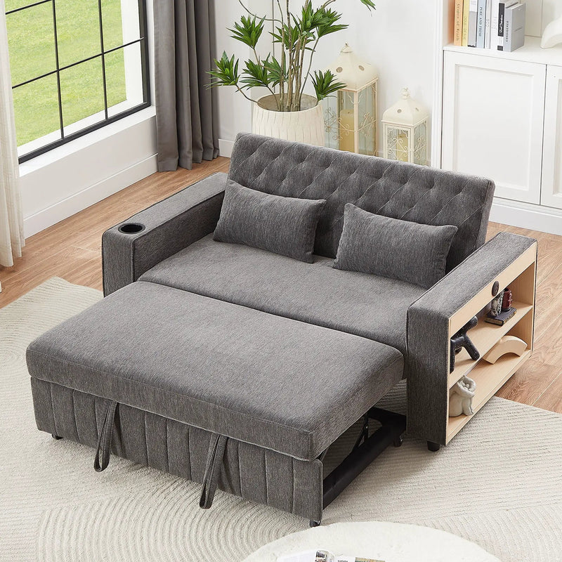 Pull-Out Sofa Bed Convertible Couch With Adjustable Backrest For Living Room by HouseOfZazla