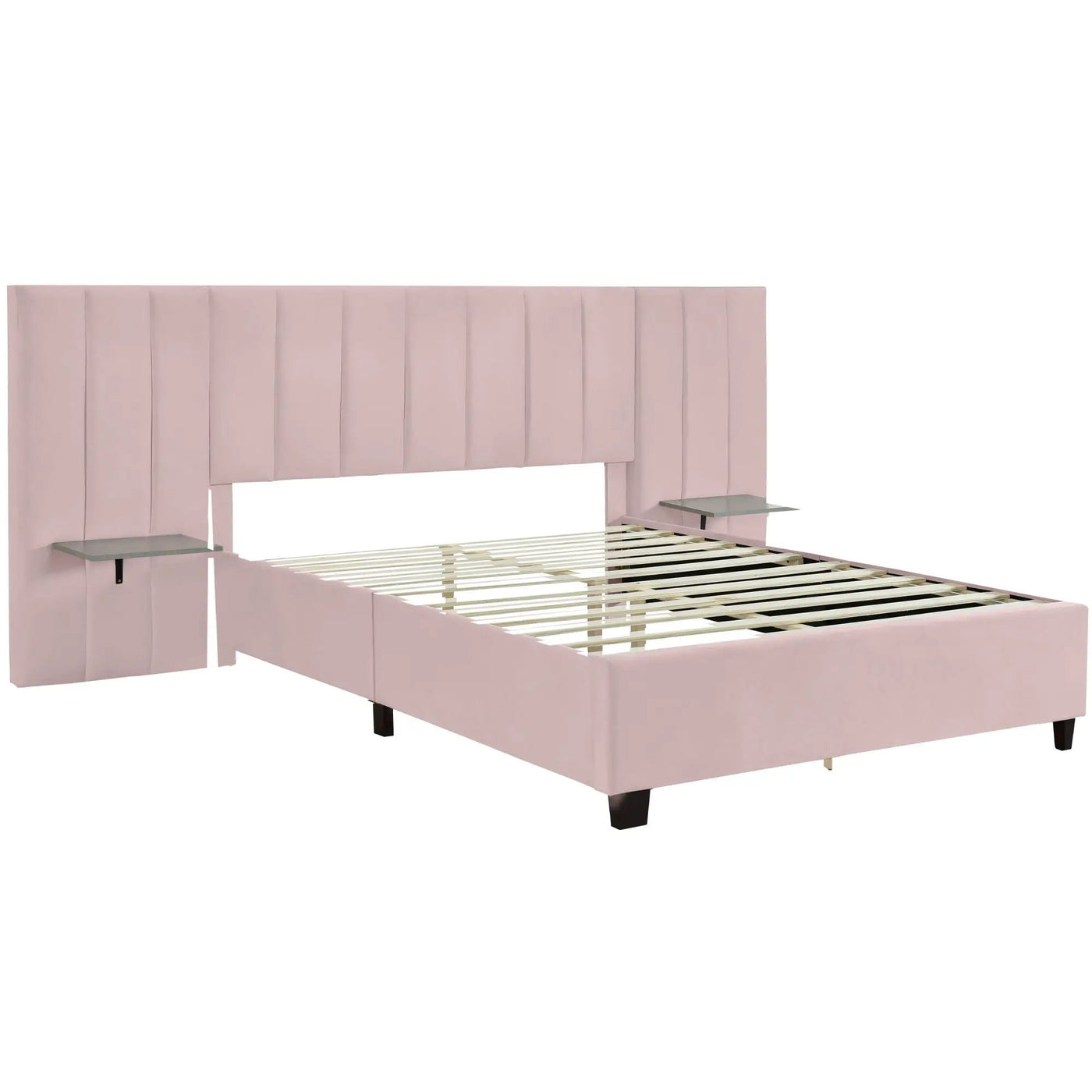 Upholstered Platform Bed With Big Headboard by HouseOfZazla