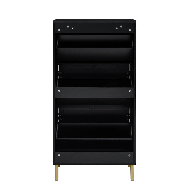 Modern Rattan 3 Door Shoe Rack Cabinet for Entryway by HouseOfZazla
