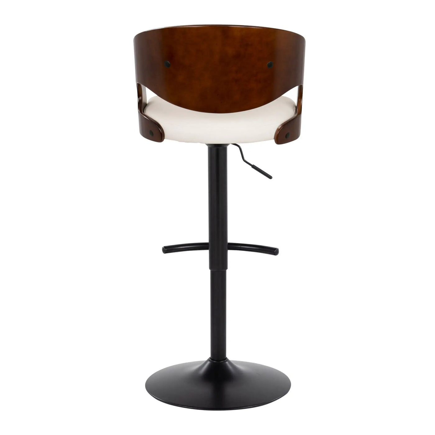 Pino - Mid Century Modern Adjustable Barstool With Swivel With Rounded T Footrest (Set of 2) by HouseOfZazla