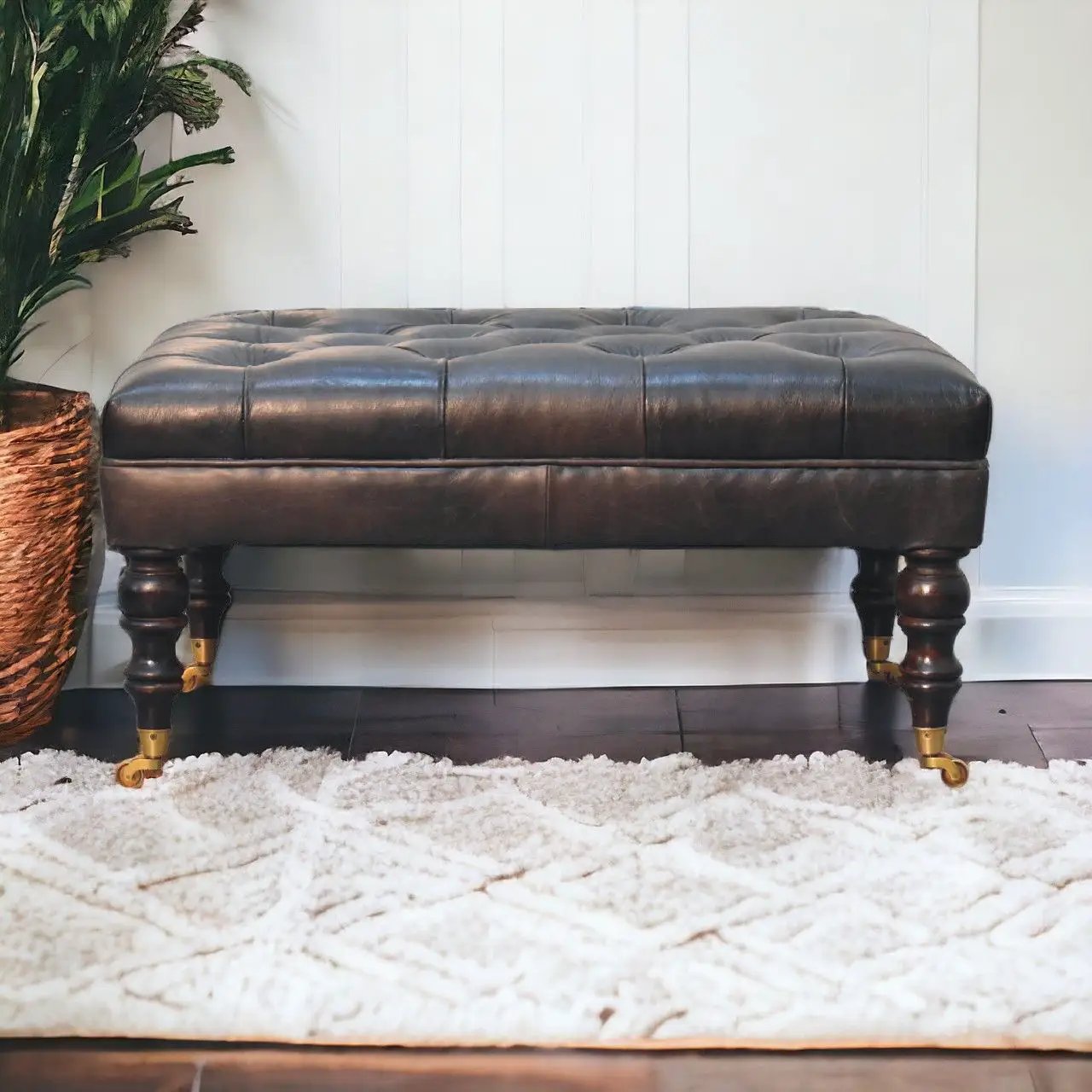 Buffalo - Ottoman With Castor Legs by Unique Piece Furniture